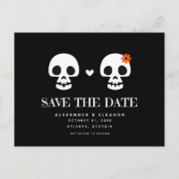 Sweet Skulls Save the Date Postkarte individuell a