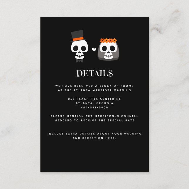 Sweet Skulls Wedding Einladungskarte (Vorderseite)