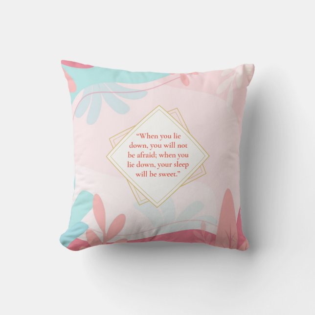 Sweet Sleep Floral Throw Kissen - Sprichwörter 3:2 (Vorderseite)