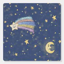 Sweet Sleep Moon & Stars Illustration Denim Blue