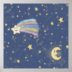 Sweet Sleep Moon & Stars Kunst, Dichtung und Musik Poster