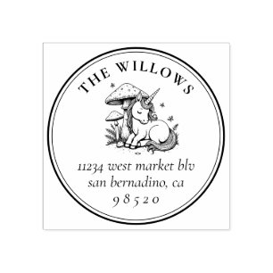 Sweet Sleeping Baby Unicorn Name & Rücksendeadress Gummistempel