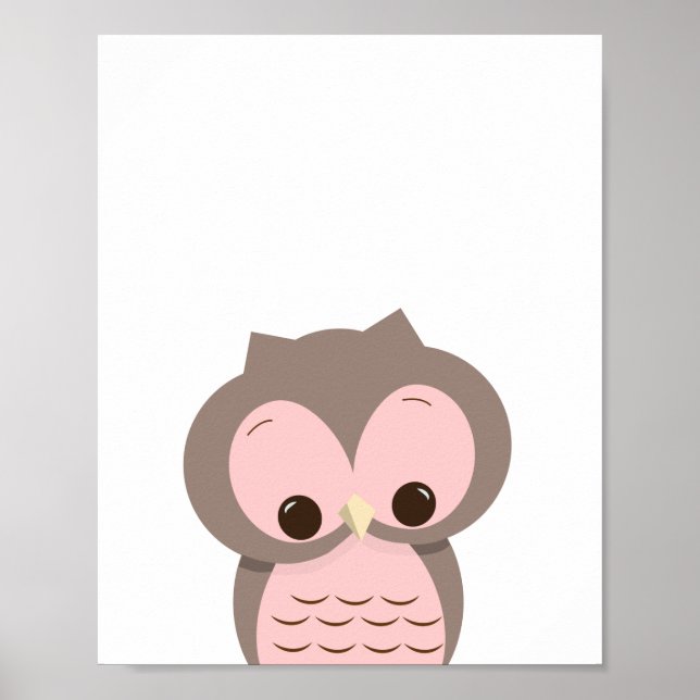 Sweet Sleepy Owl in Rosa Kinderzimmer Wanddekor Poster (Vorne)