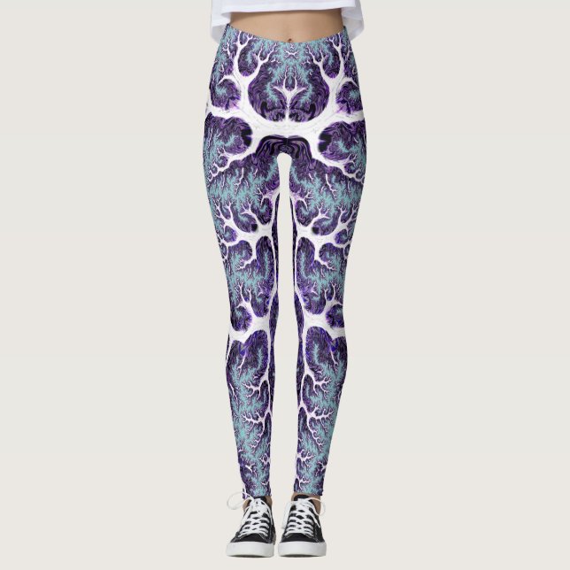 SWEET SLIMMING ~ Lila Blue White 3D ~ Leggings (Vorderseite)