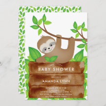 Sweet Sloth Baby Dusche Einladung