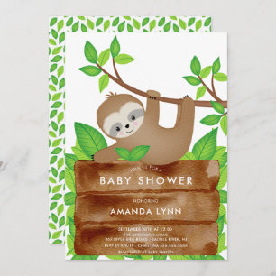Sweet Sloth Baby Dusche Einladung