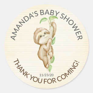 Sweet Sloth Baby Shower Gevor Sticker