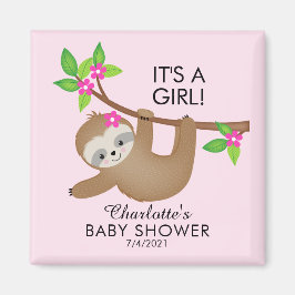 Sweet Sloth Girls Baby Shower Fevor Magnet