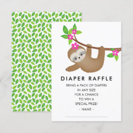 Sweet Sloth Girls Babydusche Windelwanne Begleitkarte