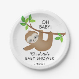 Sweet Sloth OH BABY Babydusche 7" Platten Pappteller