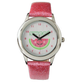Sweet Smile Watermelon Cartoon Glitzer Strap Watch Armbanduhr