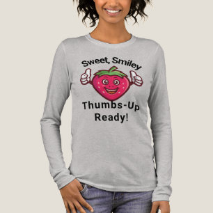 Sweet Smiley Strawberry Thumbs Up Long Sleeve T-Sh Tri-Blend Shirt