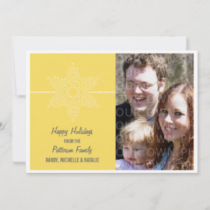 Sweet Snowflake Holiday Flat Card, Gelb Feiertagskarte
