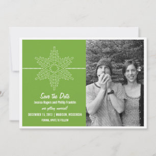 Sweet Snowflake Save the Date einladen, grün Einladung