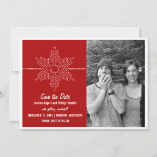 Sweet Snowflake Save the Date einladen, Rot
