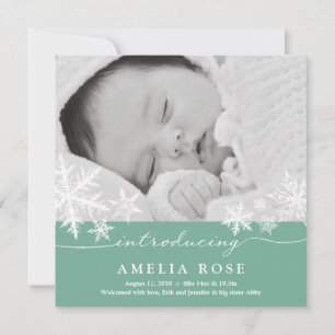 Sweet Snowflakes   Kinderankündigung Feiertagskarte