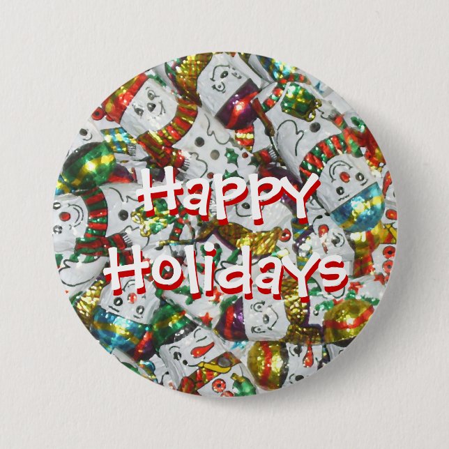 Sweet Snowmen Happy Holidays Taste Button (Vorderseite)
