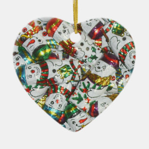 Sweet Snowmen Ornament Herz