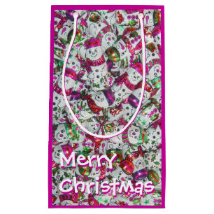 Sweet Snowmen Pink Frohe Weihnachten klein Kleine Geschenktüte