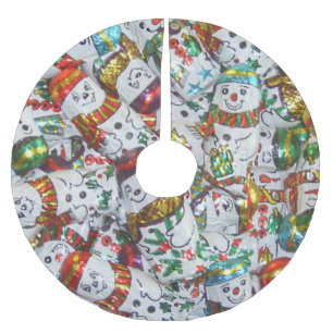 Sweet Snowmen-Rock Polyester Weihnachtsbaumdecke