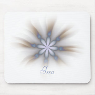 Sweet Soft Simple White Blue Kaffee Blume ähnlich Mousepad