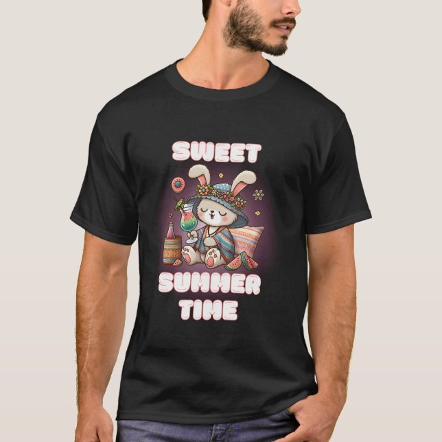 Sweet Sommerzeit Niedlich Rabbit Sommerurlaub Kind T-Shirt (Vorderseite)