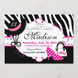 Sweet Sophisticated Diva Birthday Einladung