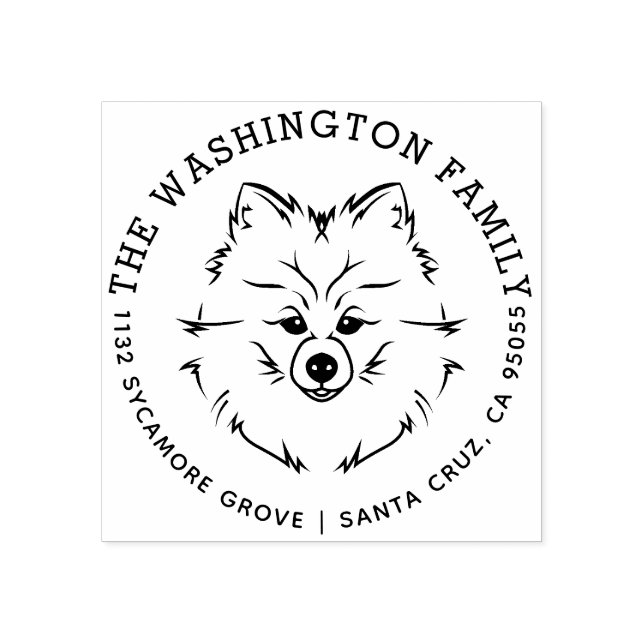 Sweet Spitz Hunde Familienname Rücksendeadresse Gummistempel (Prägung)