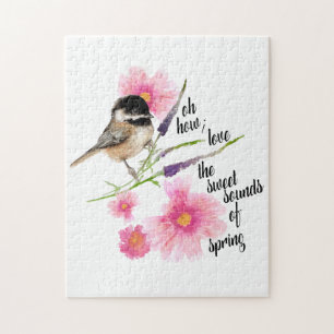 Sweet Sprichwort Chickadee Black Capped Wasserfarb Puzzle