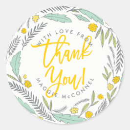 Sweet Sprigs Gender Neutral Baby Danke Aufkleber