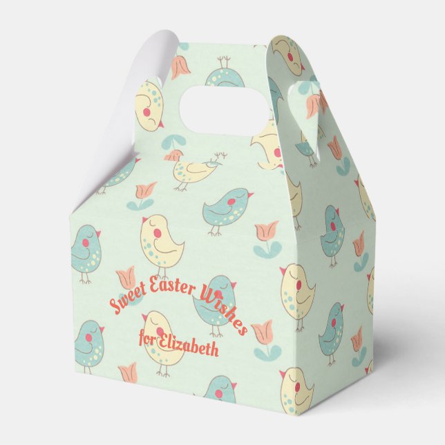 Sweet Spring Birdies Gable Favor Box Geschenkschachtel (Vorderseite)