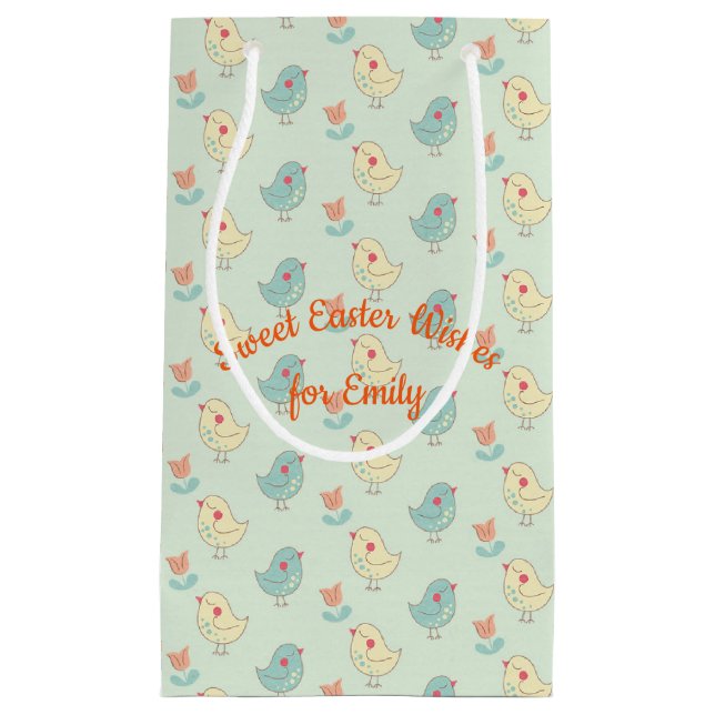 Sweet Spring Birdies Gift Bag - Klein, glänzend Kleine Geschenktüte (Vorderseite)