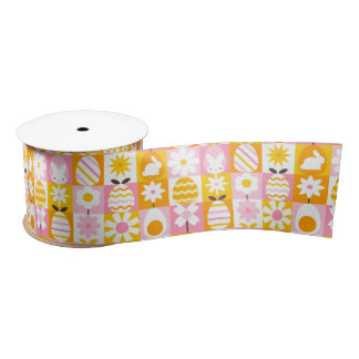 Sweet Spring Easter Patchwork Satinband