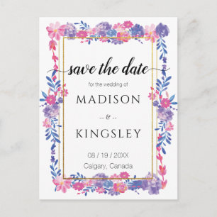 Sweet Spring Floral Epic Save the Date Abstrakt Postkarte