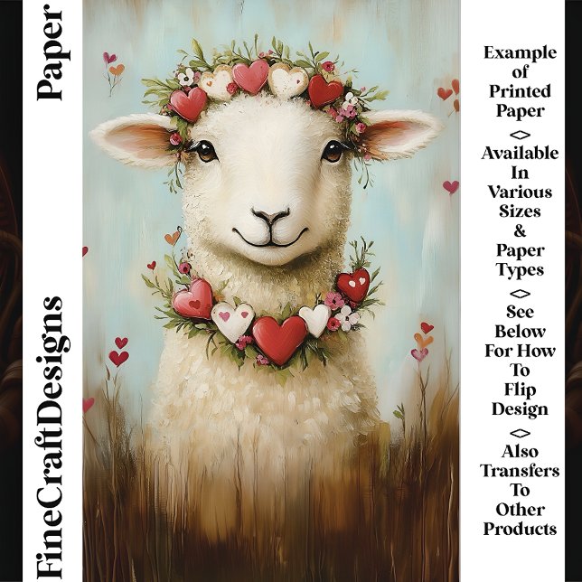 Sweet Spring Lamb Floral Heart CH6 Scrapbook Paper (Von Creator hochgeladen)