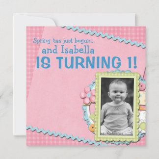 Sweet Spring Summer First Geburtstag Einladung