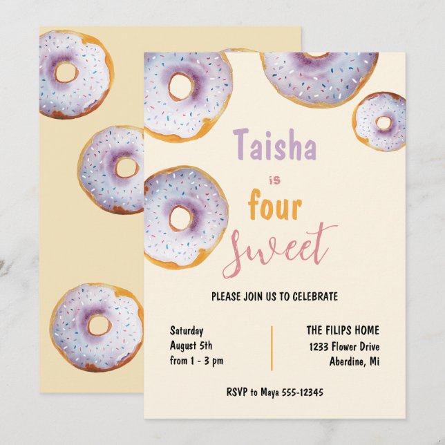 Sweet Sprinkle Donut Aquarellbilder (Vorne/Hinten)