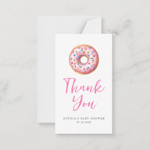 Sweet Sprinkle Pink Donuts Moderne Girl Baby Dusch Mitteilungskarte
