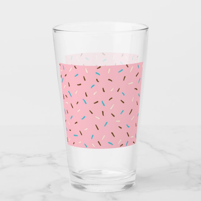 Sweet Sprinkles Glass Tumbler (Erdbeerrosa) (Vorderseite)