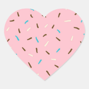 Sweet Sprinkles Heart Stickers (Strawberry Pink)