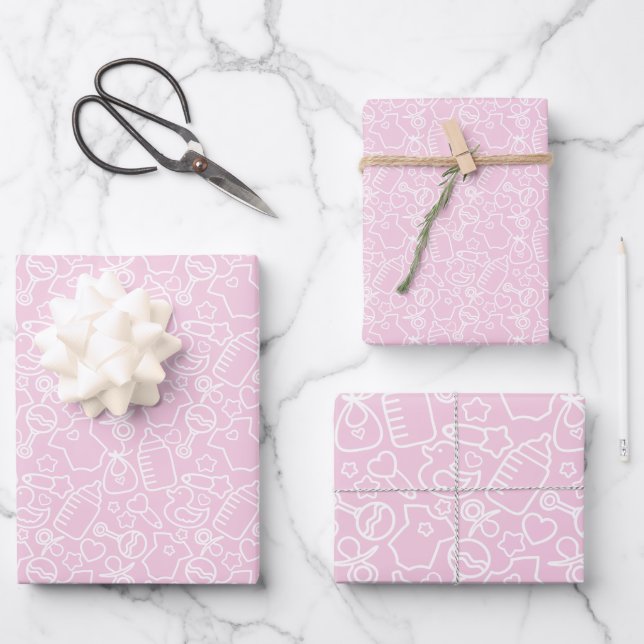 Sweet Sprinkles Pink Geschenkpapier Set (Vorderseite)