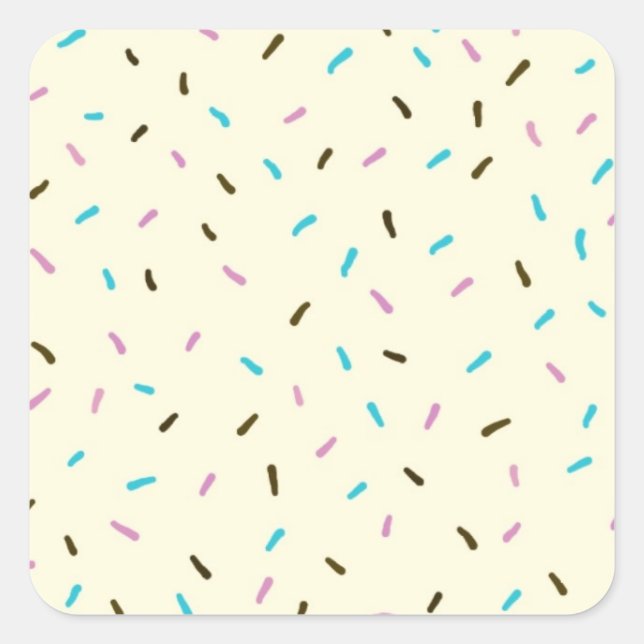Sweet Sprinkles Square Stickers (Vanilla Cream) (Vorderseite)