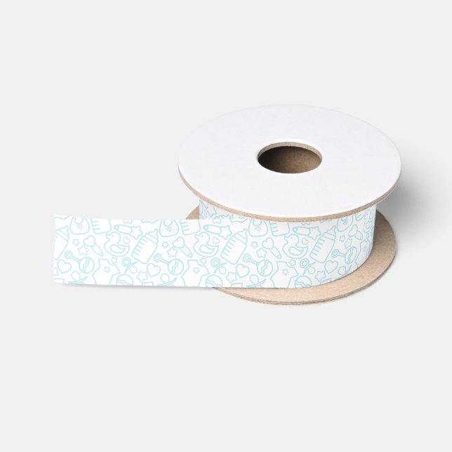 Sweet Sprinkles White Blue Satinband (Spule)