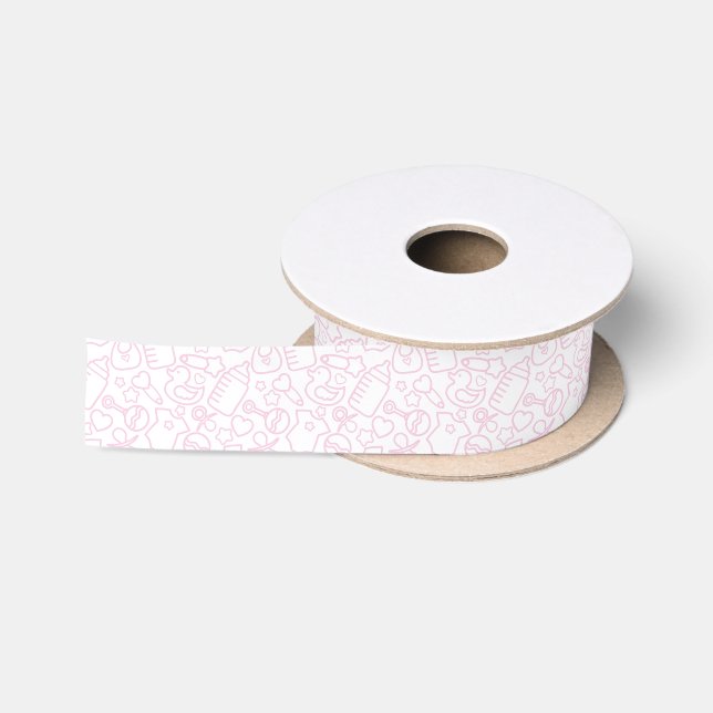 Sweet Sprinkles White Pink Satinband (Spule)