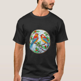 Sweet Stached Glass Bluebirds T-Shirt