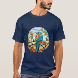 Sweet Stached Glass Kingfisher Bird T-Shirt