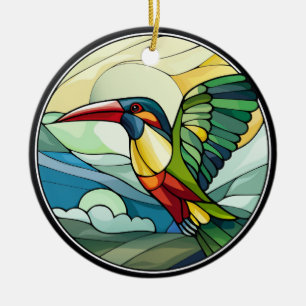 Sweet Stached Glass Toucan Bird Keramik Ornament