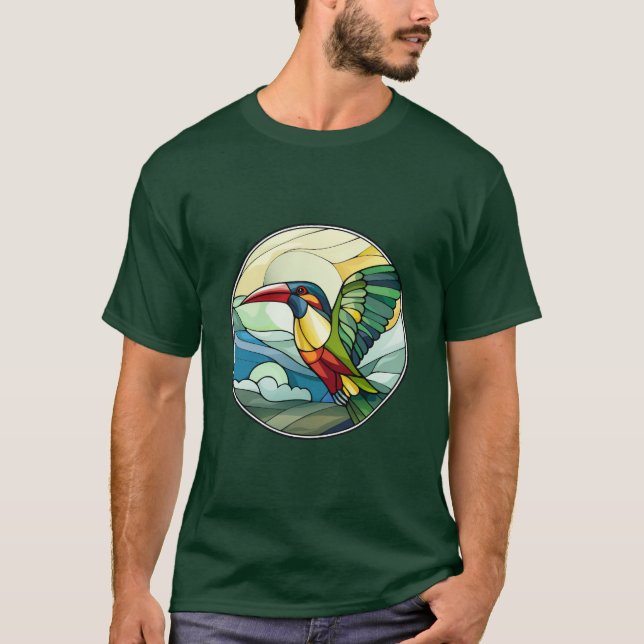 Sweet Stached Glass Toucan Bird T-Shirt (Vorderseite)