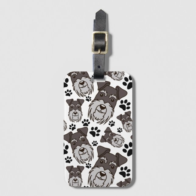 Sweet Standard Schnauzer Miniatur Pet Welpen Hund Gepäckanhänger (Vorderseite Vertikal)