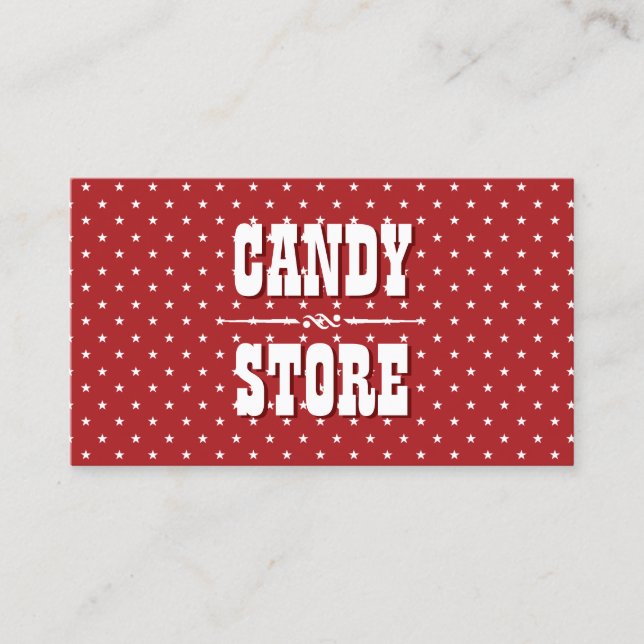 Sweet Star Patterns Candy Store Business Card Visitenkarte (Vorderseite)